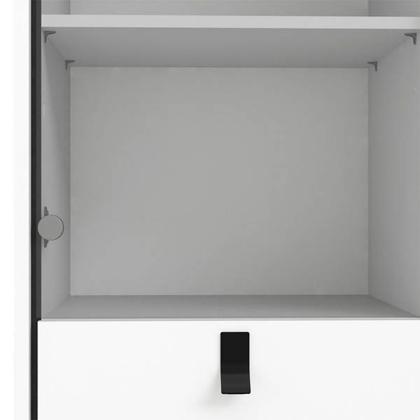 Vitrinenschrank Rye Weiß - Holz teilmassiv - 102 x 162 x 40 cm
