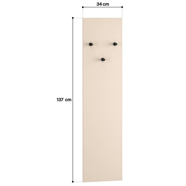 Wandgarderobe CALETTO Beige - Melamin - 34 x 137 x 2 cm