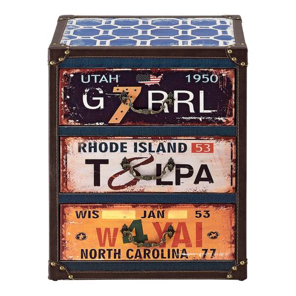 Commode United States à 3 Tiroirs Bois manufacturé - 30 x 50 x 40 cm