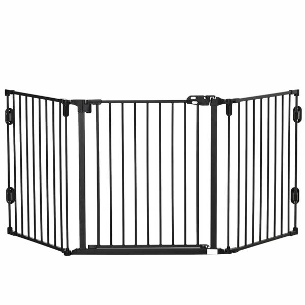 Hunde Absperrgitter D06-125BK Braun - Metall - 2 x 76 x 203 cm