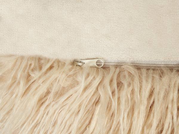 Poef CONROE beige - bamboe - 50 x 30 x 50 cm