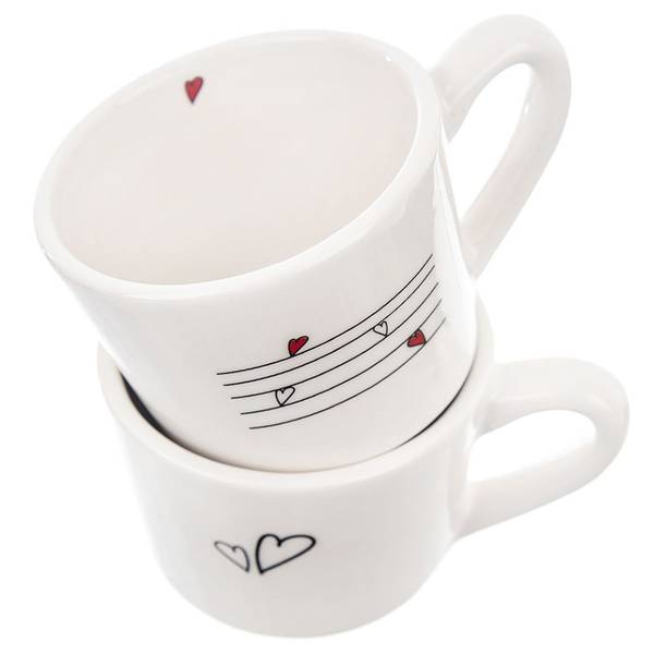 Becher 2er Set 128864 Weiß - Keramik - 9 x 6 x 12 cm