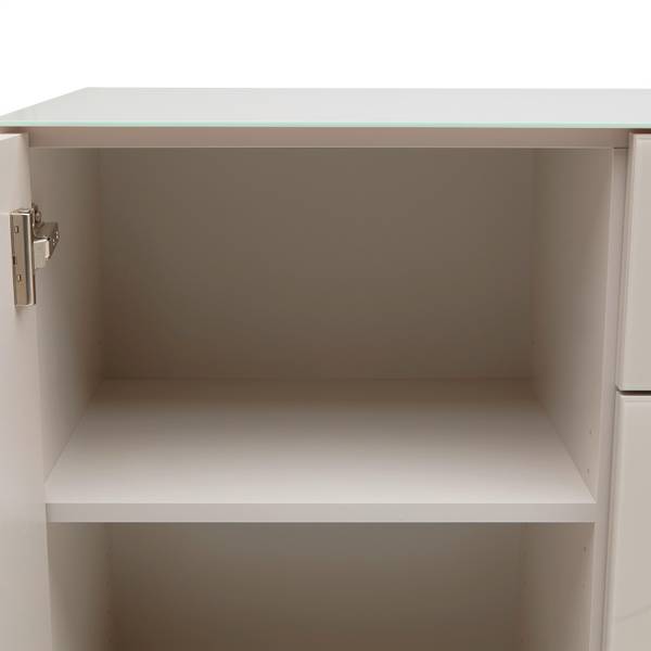 Sideboard SIENA Beige - Holzwerkstoff - Glas - 226 x 99 x 40 cm