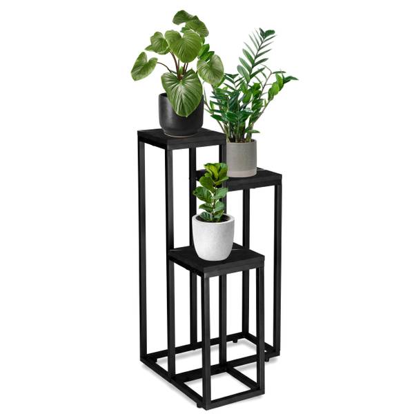 Blumenständer MUNIR Schwarz - Metall - 34 x 67 x 34 cm
