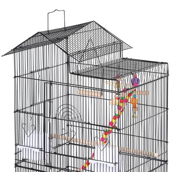 Vogelkäfig mit Spielzeuge Schwarz Schwarz - Metall - 36 x 99 x 46 cm
