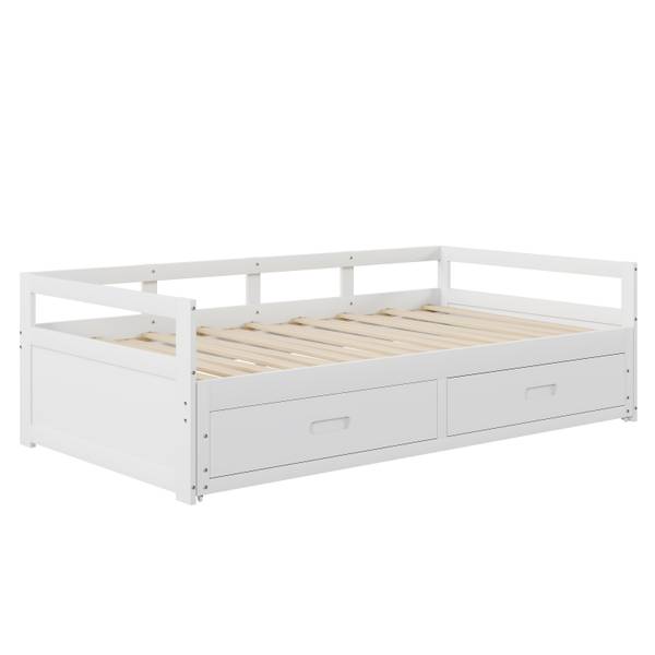Slaapbank Woody Ⅱ wit - grenenhout - 184 x 60 x 205 cm