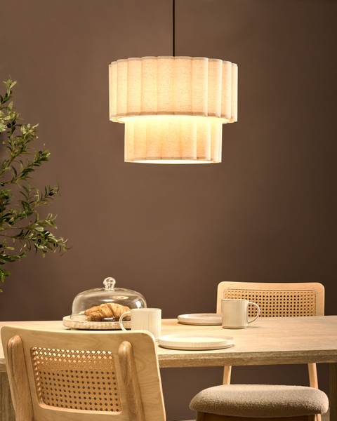 Pendelleuchten BELESSA Beige - Schwarz - Naturfaser - 40 x 180 x 40 cm