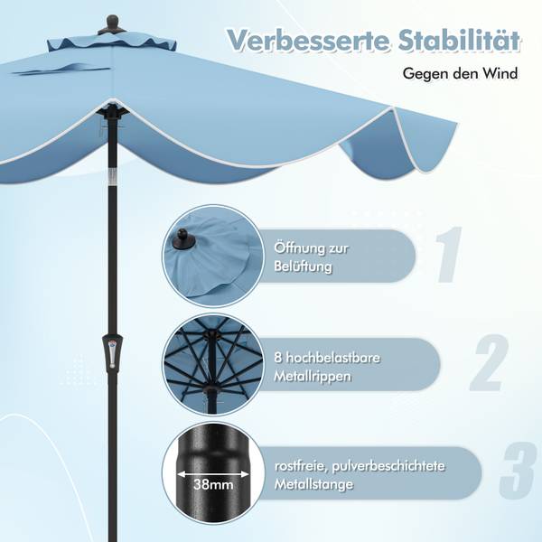 Sonnenschirm ZB33164 Blau - Metall - 270 x 245 x 270 cm