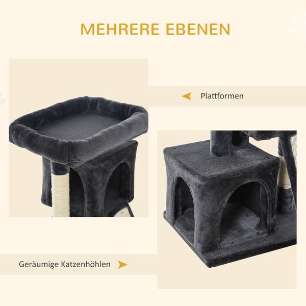 Kratzbaum D30-286CG Grau - Holzwerkstoff - 39 x 83 x 59 cm