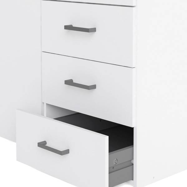 Kleiderschrank Spell Weiß - Holz teilmassiv - 116 x 200 x 50 cm