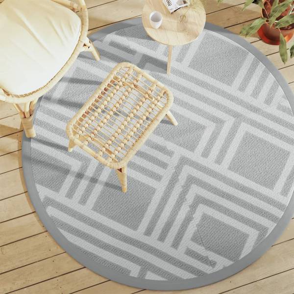 Outdoor-Teppich 3006547-49 Grau - Polypropylen - 160 x 1 x 160 cm
