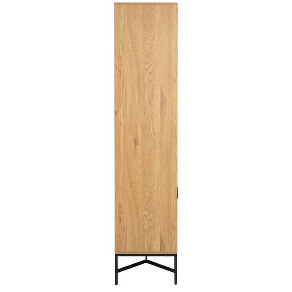 Vitrinekast Jaipur bruin - deels massief hout - 80 x 180 x 40 cm