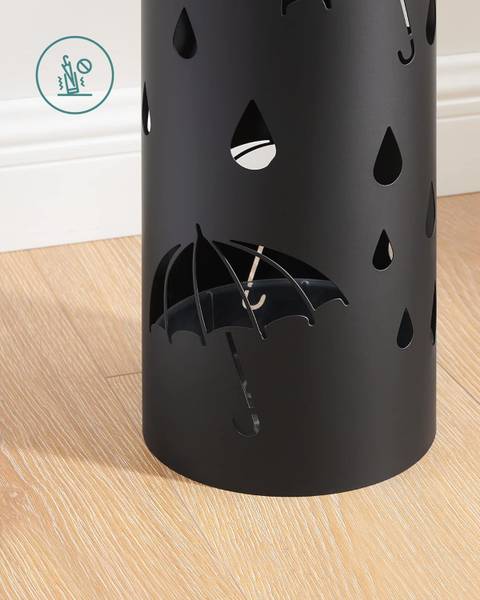 Regenschirmständer 100590 Schwarz - Stahl - 44 x 19 x 19 cm