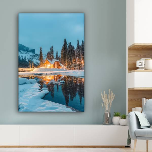 LEINWANDBILD Winterlandschaft 90 x 140 cm