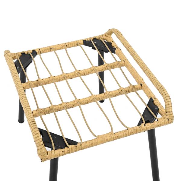 Balkonset Emilia (5-teilig) Beige - Holzwerkstoff - Metall - Polyrattan