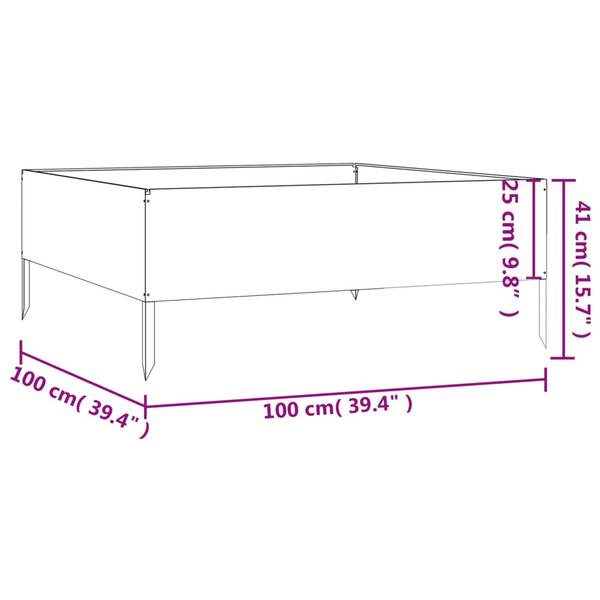 Lit surélevé de jardin 824516 Marron - Métal - 100 x 41 x 100 cm