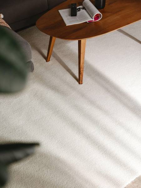 Waschbarer Hochflorteppich Melvin Creme - 400 x 500 cm