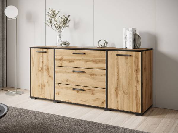 Sideboard Bogota Braun - Grau - Holzwerkstoff - 150 x 68 x 40 cm