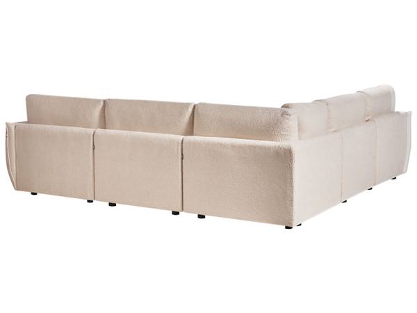 Canapé d'angle côté droit MESNALI Beige - Noir - 268 x 268 cm