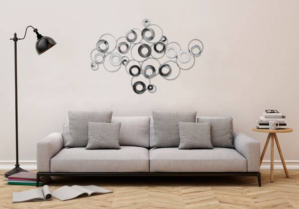 Wanddeko Abstrakt Vim Silber - Metall - 129 x 84 x 4 cm