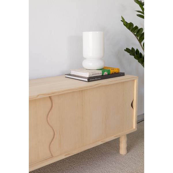TV-Lowboard Moreta Lackiert Braun - Kiefer - 120 x 50 x 35 cm