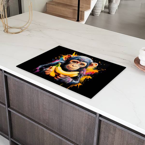 HERDABDECKPLATTE Graffiti Affe 78 x 52 cm