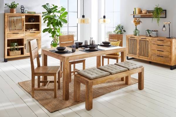 Esstisch EVEREST Beige - Holz teilmassiv - 160 x 75 x 90 cm