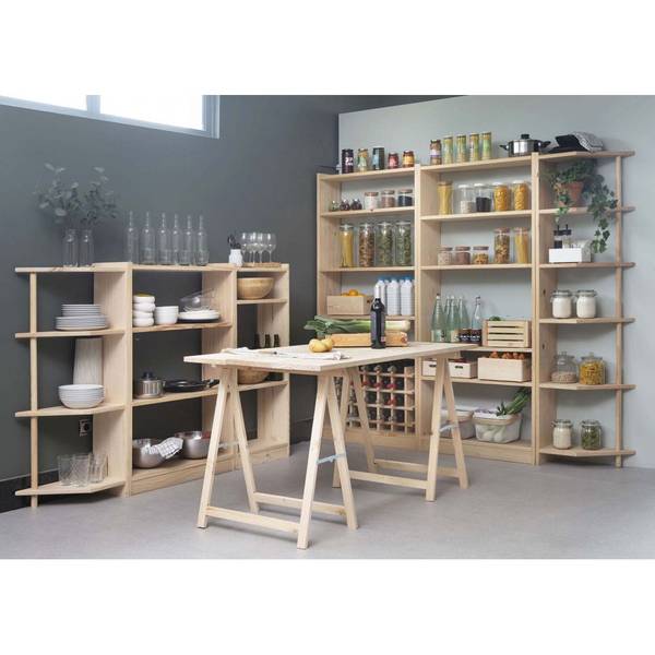 Bock aus Kiefernholz mit 50x23 mm Standa Beige - Holzwerkstoff - 74 x 74 x 37 cm