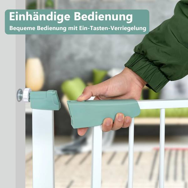 Türschutzgitter BE10009WH Weiß - Metall - 2 x 76 x 132 cm