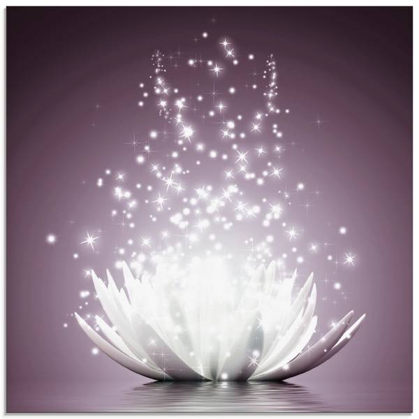 Glasbild Magie der Lotus-Blume Violett - 30 x 30 cm