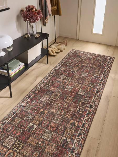 Waschbarer Läufer Mara Rot - Polyester - 80 x 1 x 240 cm