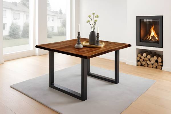 Esstisch NIAH Braun - 90 x 90 cm - Schwarz