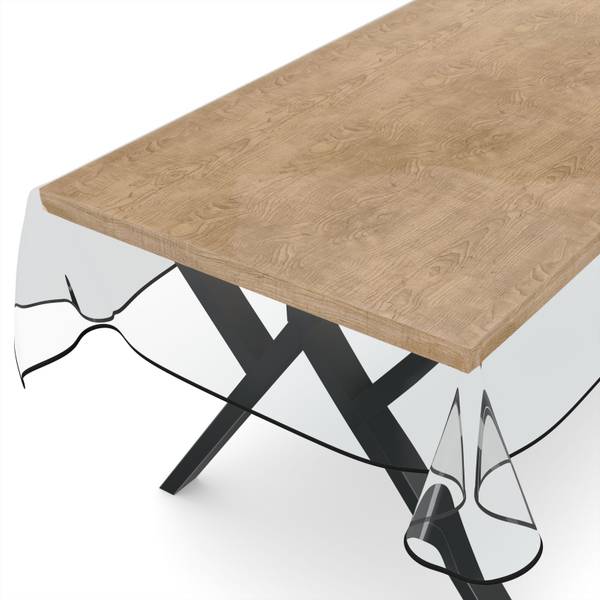 Tischdecke Klara-Folie 0,2mm  mit SAUM Tiefe: 200 cm