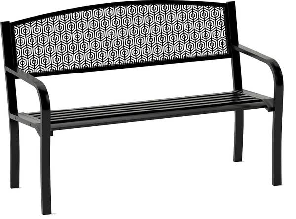 Gartenbank ZB34319NWDE Schwarz - Metall - 60 x 86 x 128 cm