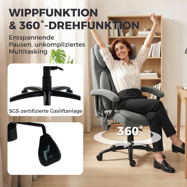 Massage-Bürostuhl 921-919V90GY Grau - Stahl - 71 x 122 x 76 cm