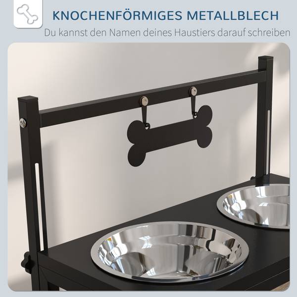 Futterschüssel D08-057V00BK Braun - Metall - 22 x 39 x 41 cm
