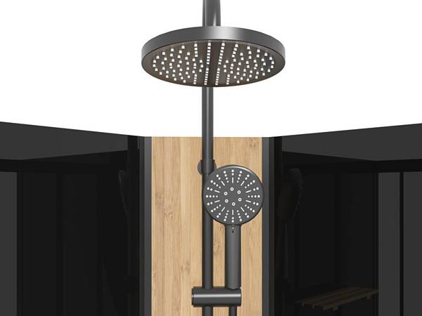 Duschkabine TILOMA Schwarz - Glas - 90 x 200 x 90 cm