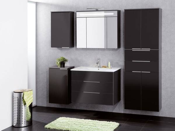 Waschbeckenunterschrank Kara Anthrazit Grau - Holzwerkstoff - 81 x 56 x 60 cm