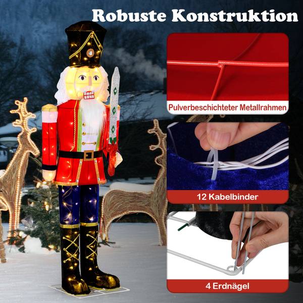 Nussknacker-Soldat OY47339 Rot - Metall - 35 x 157 x 35 cm