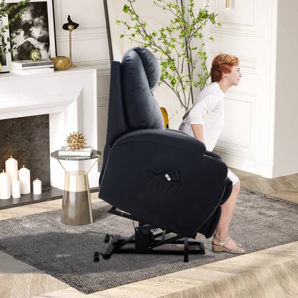 Fernsehsessel 700-020V01BK Esche Schwarz Dekor - Schwarz