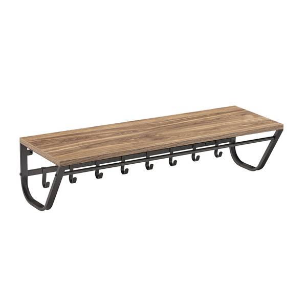 Wandgarderobe Schwarz - Holzwerkstoff - Metall - 90 x 22 x 30 cm