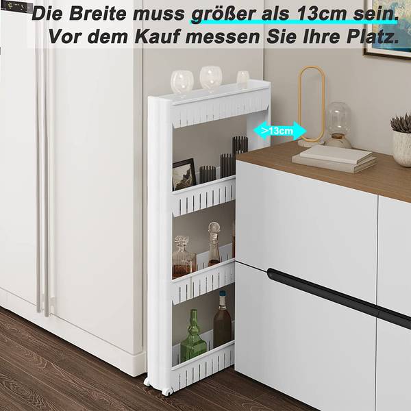 Küchenregal Nele Weiß - Polypropylen - 54 x 102 x 13 cm