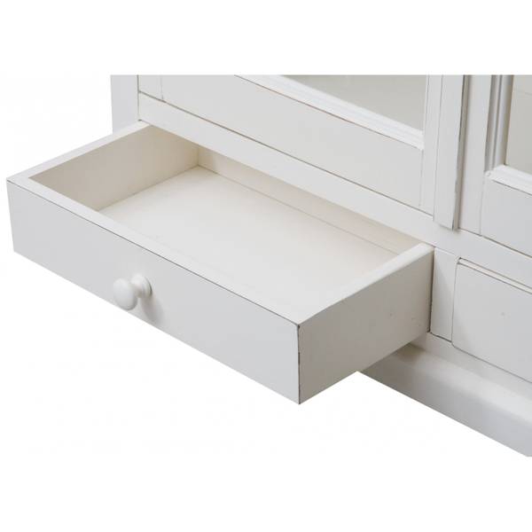 Vitrinenschrank MIA Weiß - Linde - 36 x 180 x 109 cm