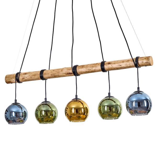 Pendelleuchte Cesaro Blau - Gold - Grün - Eukalyptus - Aluminium - Klarglas - 7 x 150 x 100 cm
