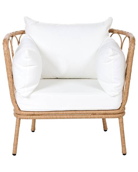 Sessel FONNI 2-tlg Braun - Weiß - Polyester PVC - 75 x 85 x 55 cm
