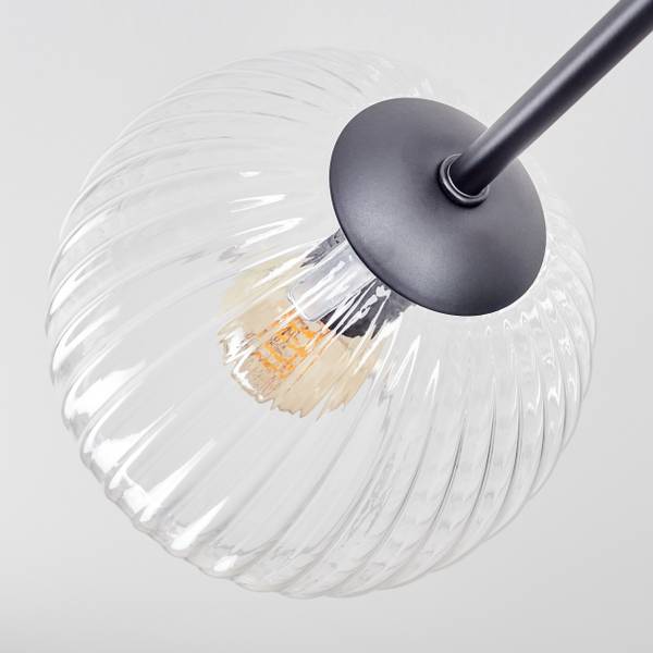 Deckenleuchte Cesaro Aluminium - Klarglas - 28 x 29 x 64 cm