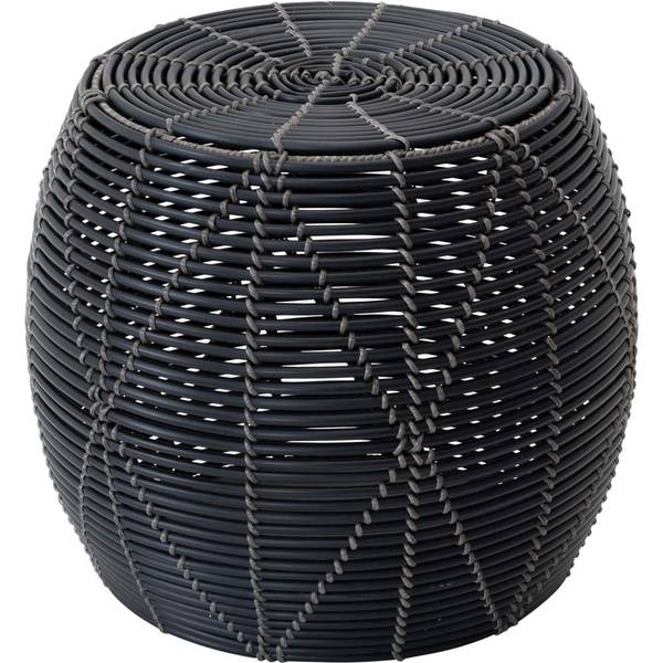 Holzhocker BIRMA Schwarz - Metall - 46 x 43 x 46 cm