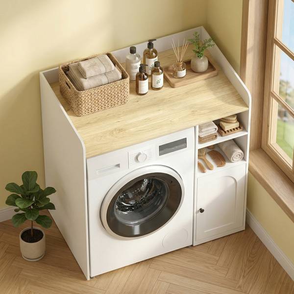 Waschmaschinenschrank 850-377V90WT Weiß - Holzwerkstoff - 60 x 100 x 94 cm