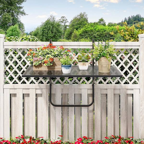 Klapptisch VH33855PWDE Schwarz - Metall - 51 x 51 x 61 cm