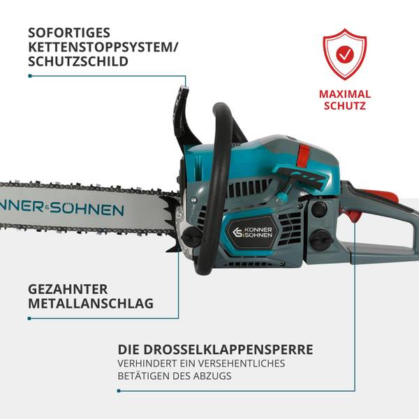 Benzin-Kettensäge KS CS31G-18 Blau - Kunststoff - 26 x 30 x 51 cm